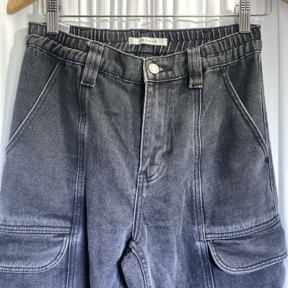PacSun Comfort Stretch Washed Black Cargo Dad Pants,‎ Size S - Picture 2 of 12